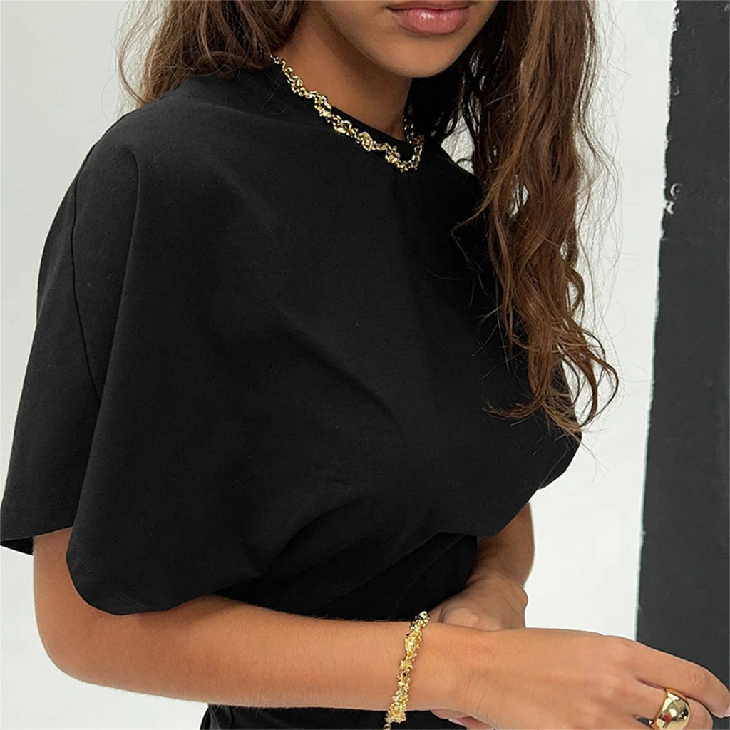 Round Neck Cinched Waist Slim Crop Top