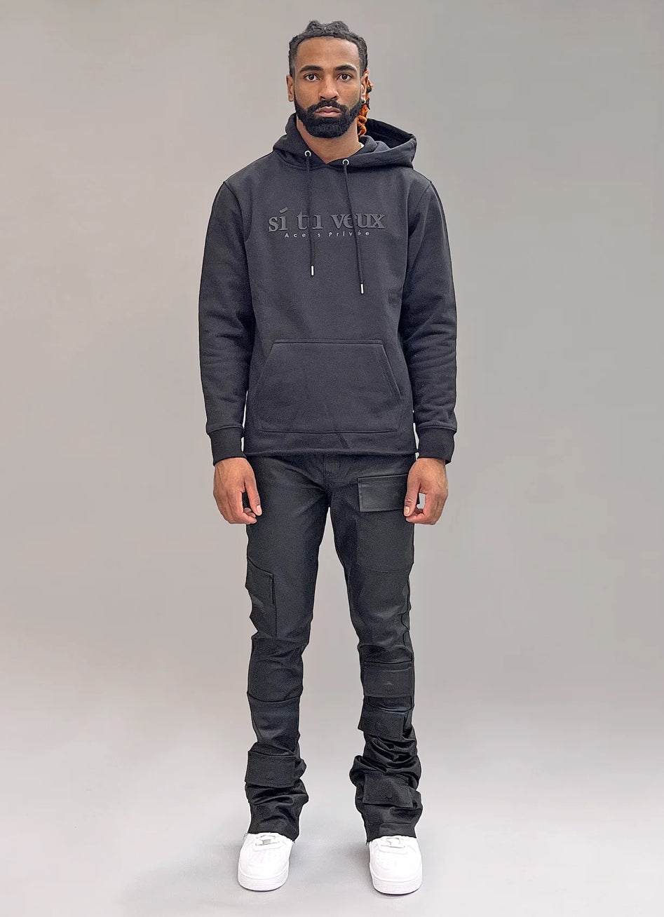 STACKED JEANS - BLACK WAX