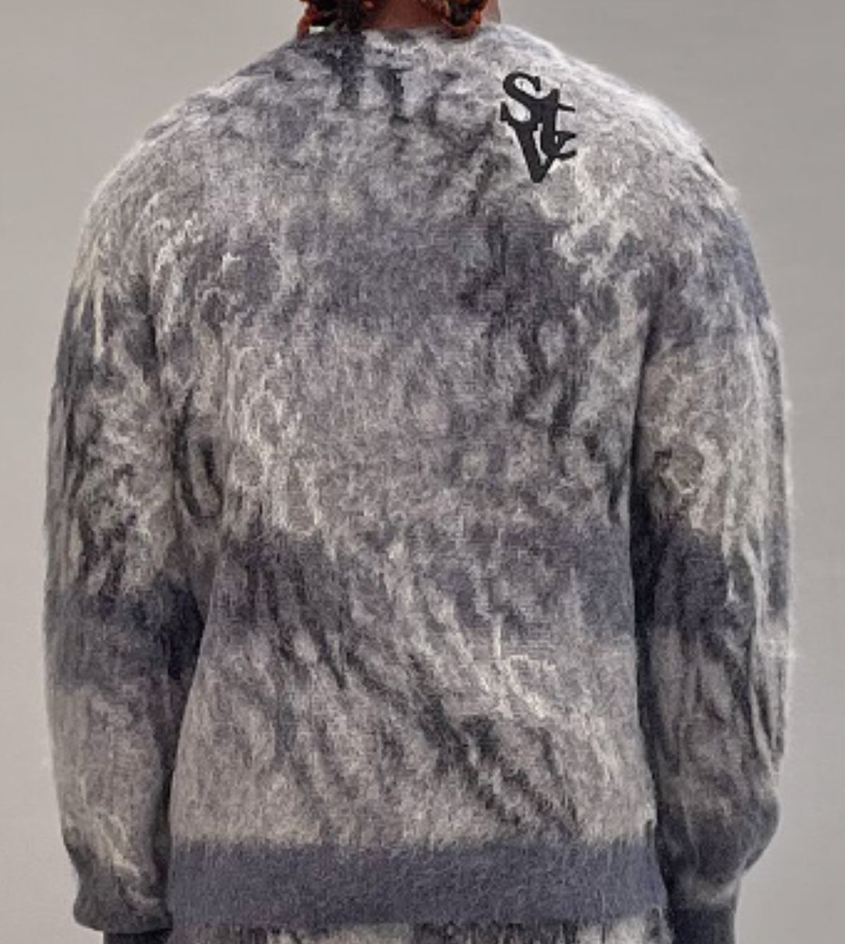 OMBRE WAVE-LOGO MOHAIR CARDIGAN