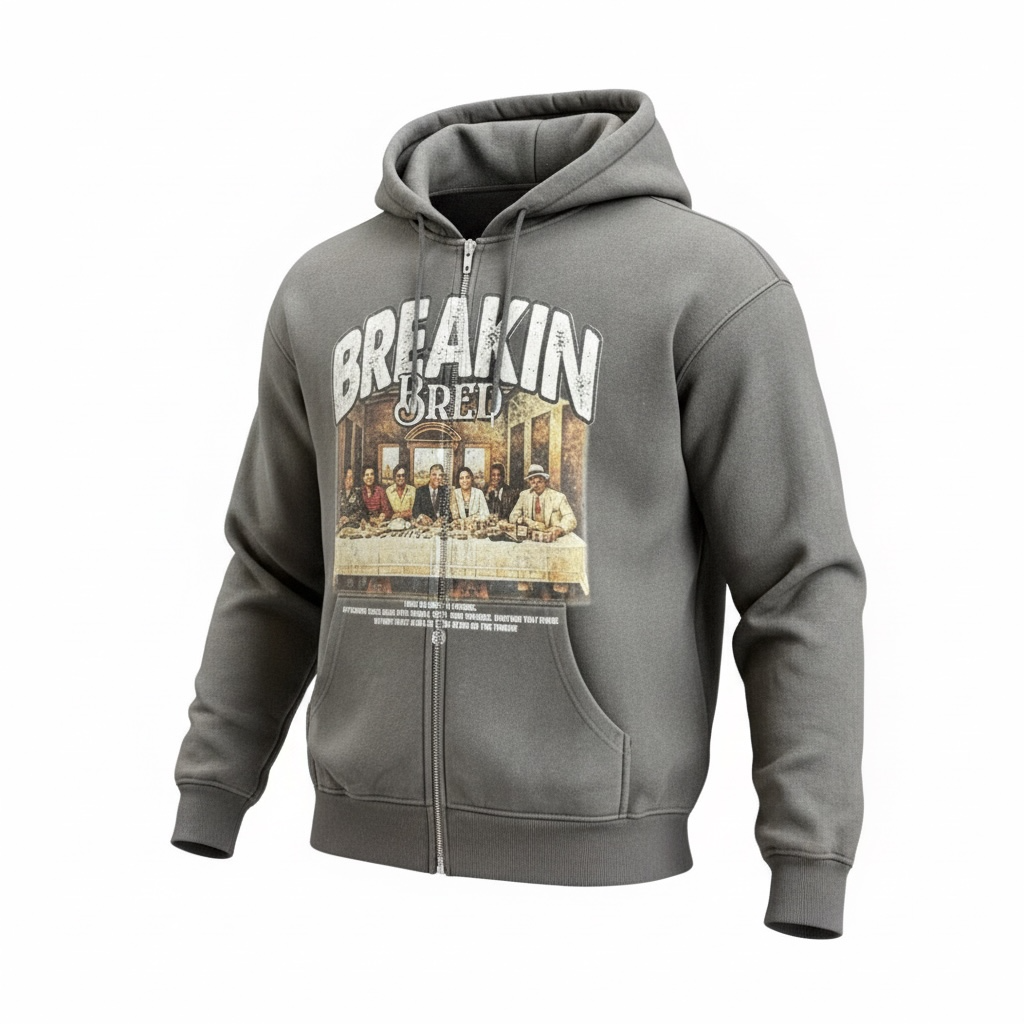 GANGSTERS LAST SUPPER HOODIE CHARCOAL