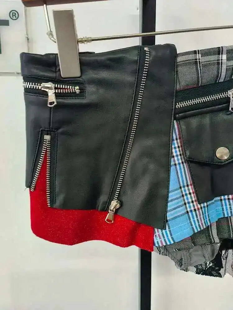 DEAT Patchwork Mini Skirt