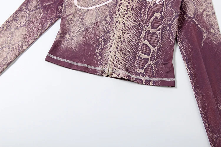 Weird Puss Letter Snake Print Tracksuit