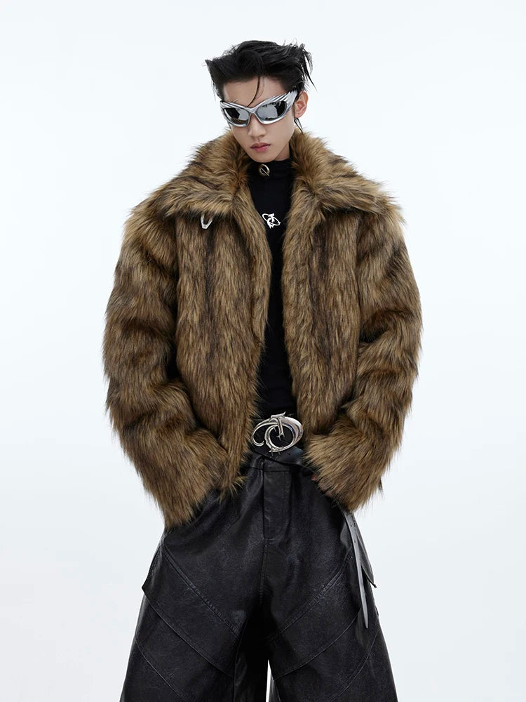 Mauroicardi Winter Short Hairy Soft Faux Fur Coat