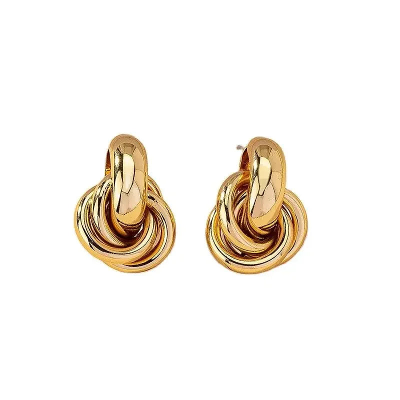 Gold SIlver Color Knot Stud Earring