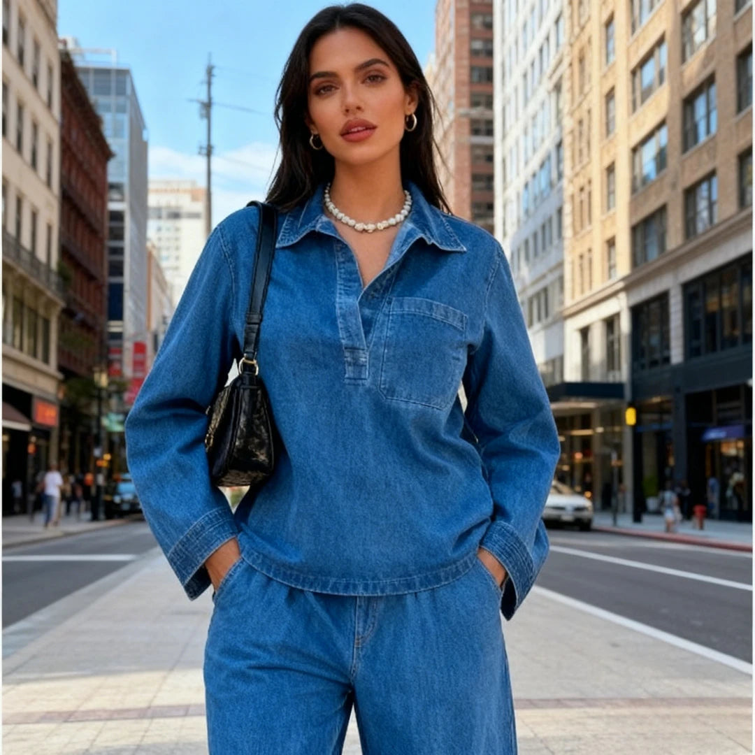 Denim Pant Set