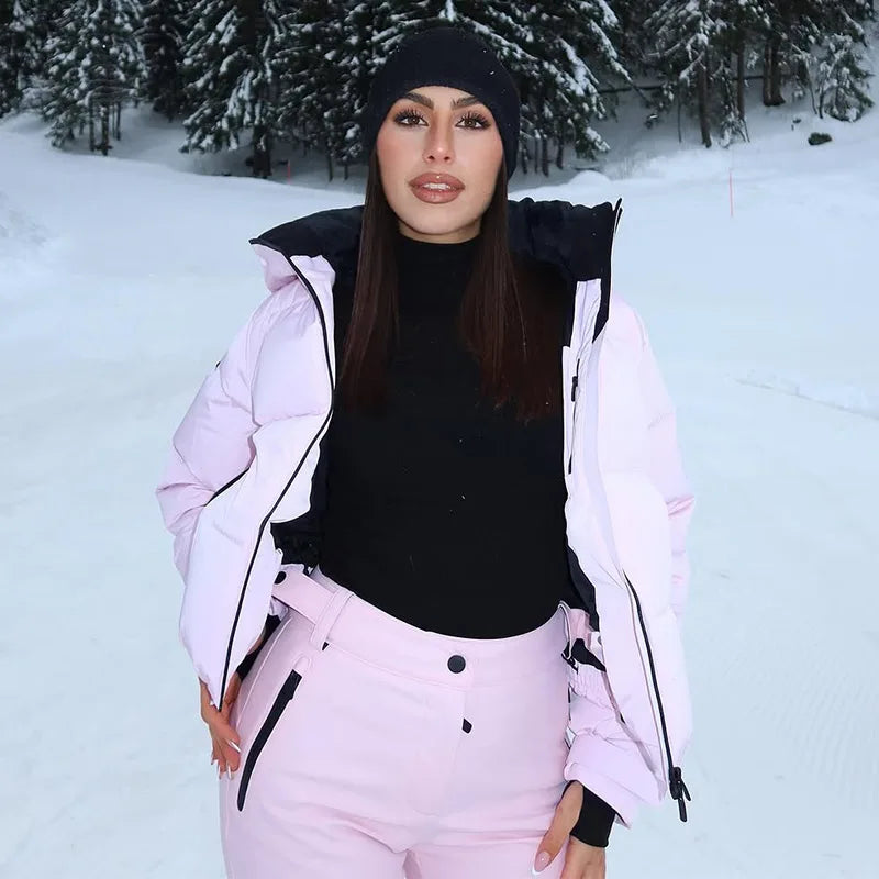 Windproof Two Piece Women Ski Suit