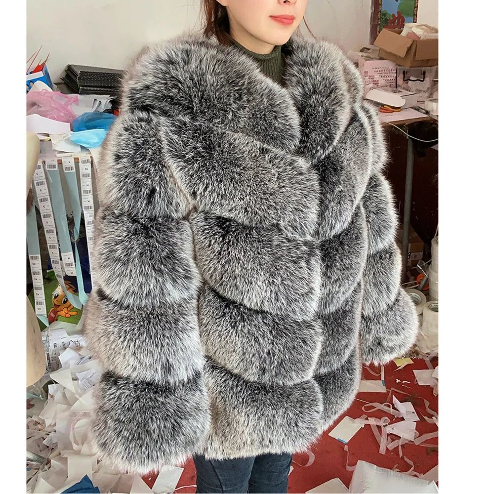QUEENTINA  Natural Fox Fur Coat