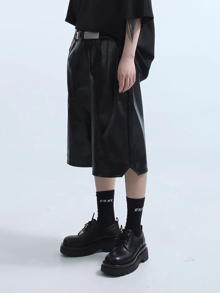 Mauroicardi  Black Pu Leather Shorts