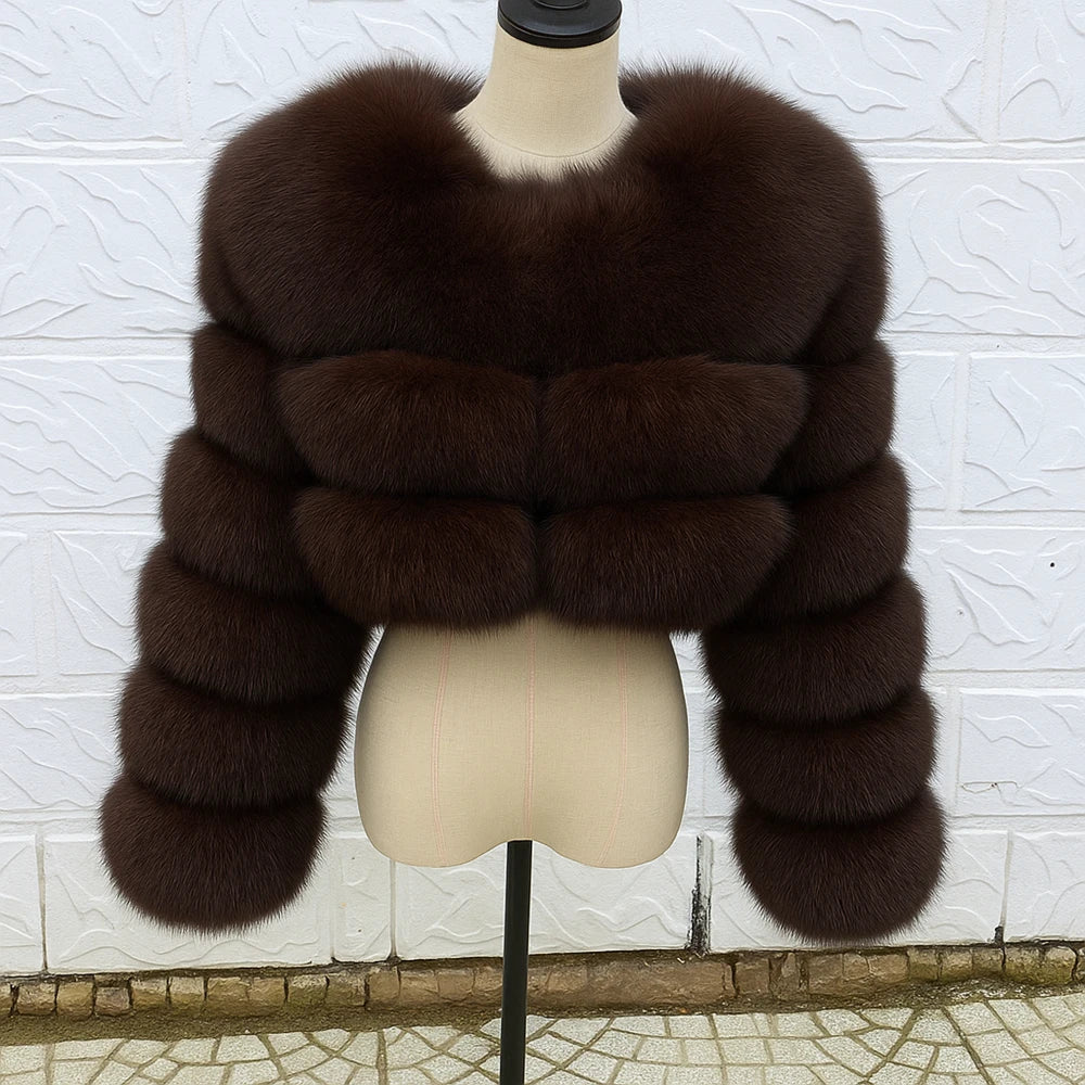 QUEENTINA Real Fox Fur Coat