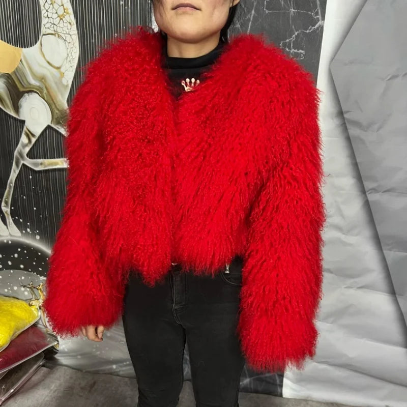 New Style Genuine Mongolian Tanned Sheepskin Coat