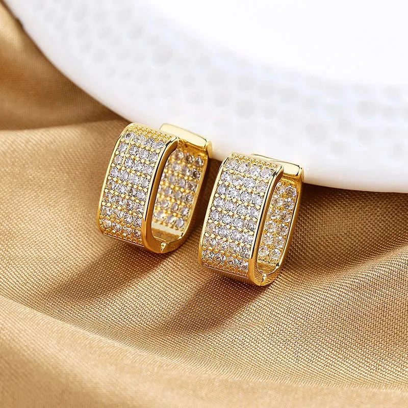 Stainless Steel Gold Square Hoop Earrings
