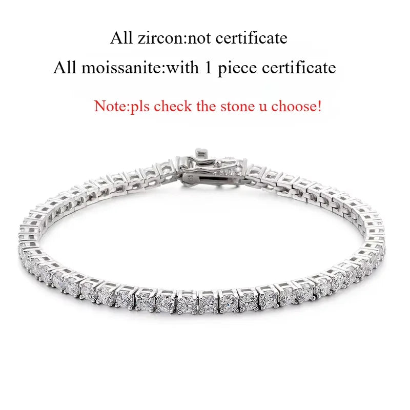 Smyoue 18k Gold Plated Moissanite Tennis Bracelet