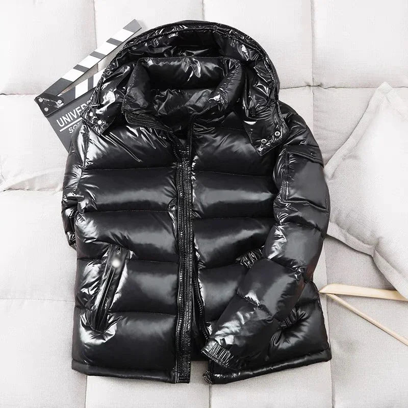 Winter Black Shiny Puffer Jacket