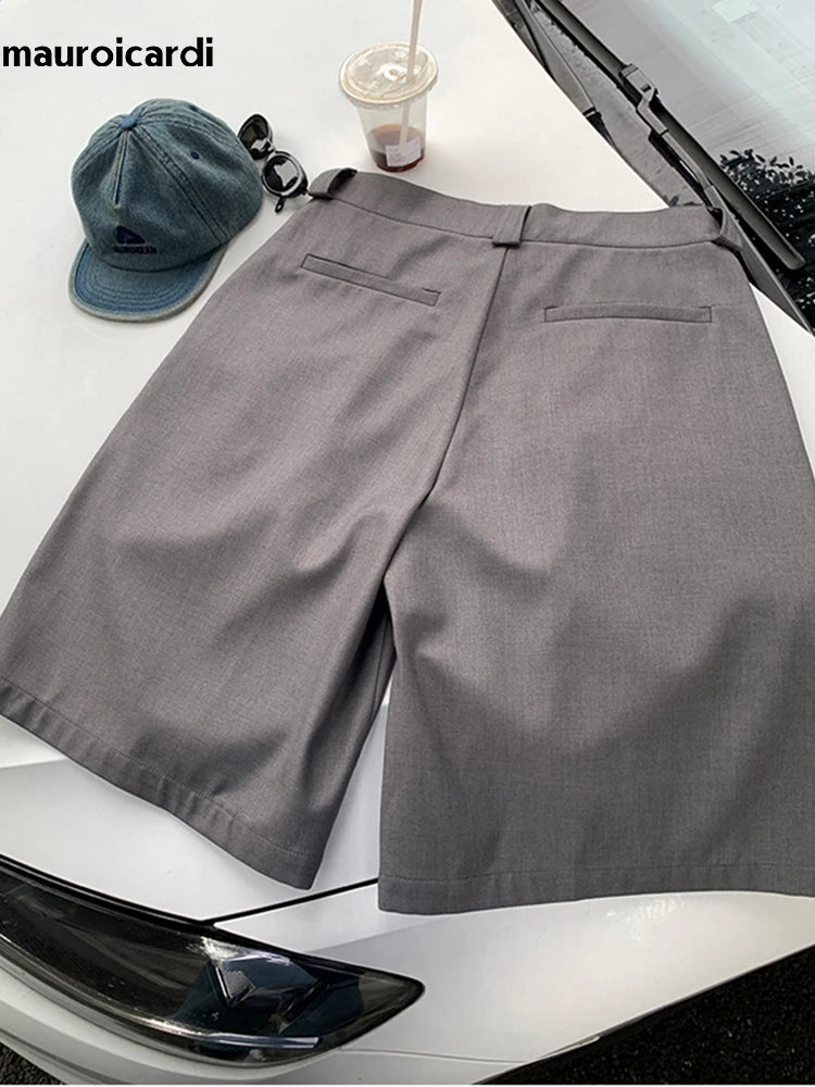 Mauroicardi  Grey Pleated Shorts