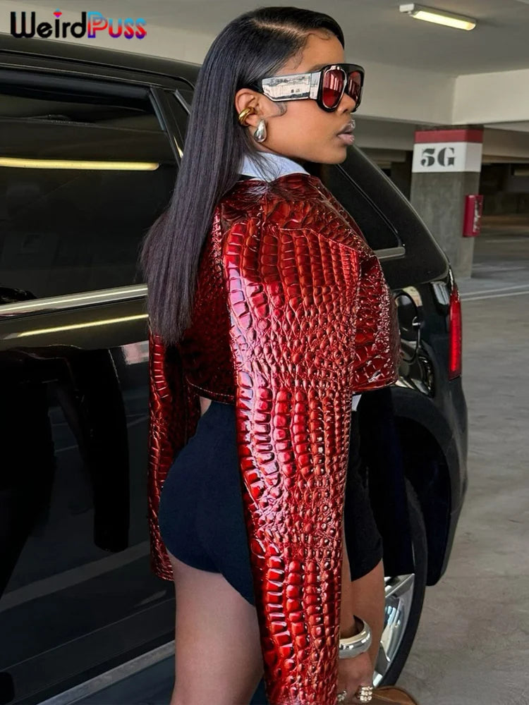 Weird Puss Faux Leather Jacket