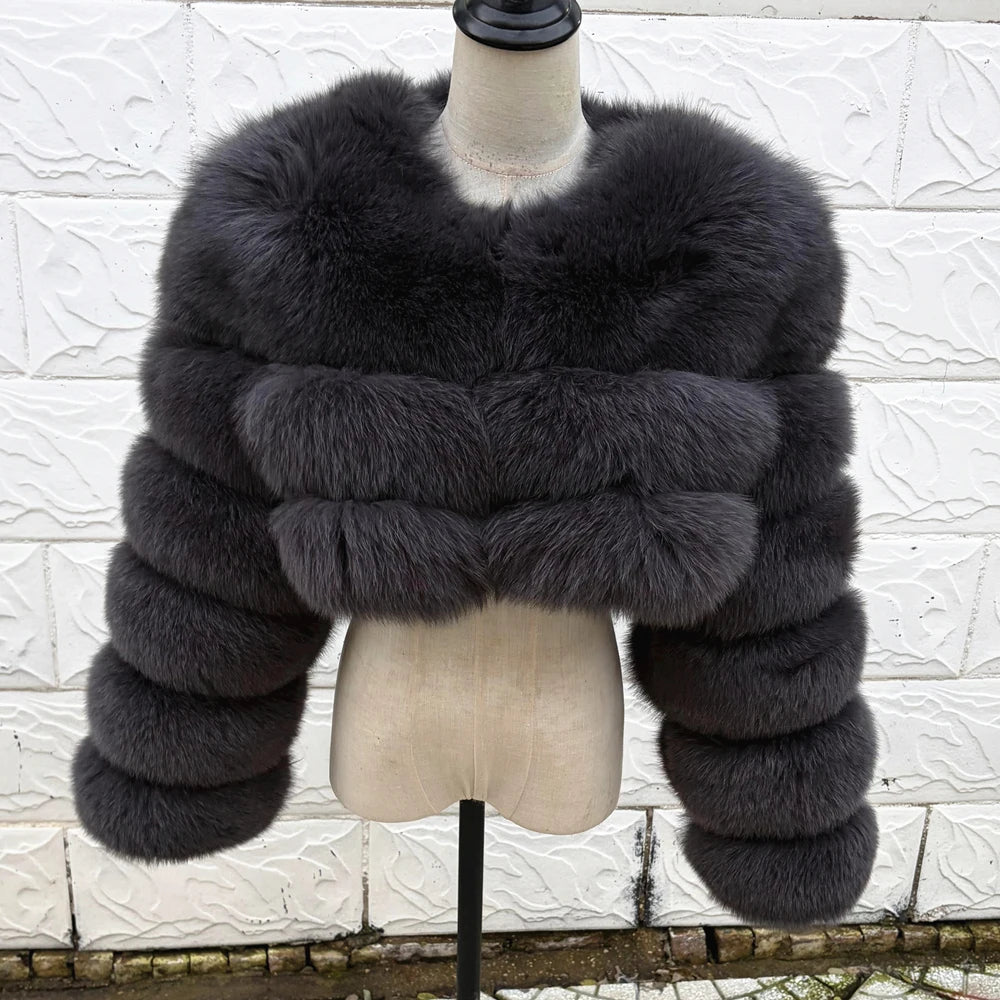QUEENTINA Real Fox Fur Coat