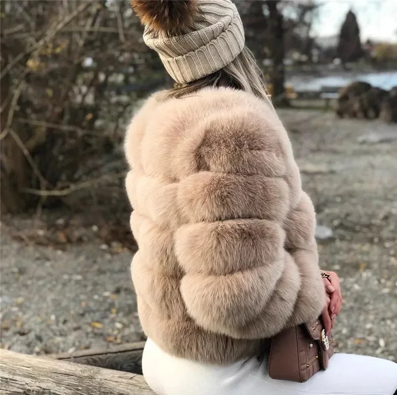 Women's Fashion Faux Fur Coat