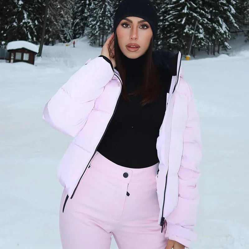 Windproof Two Piece Women Ski Suit