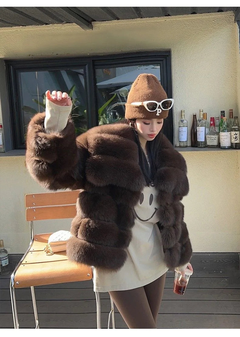 QUEENTINA  Real Fox Fur Coat