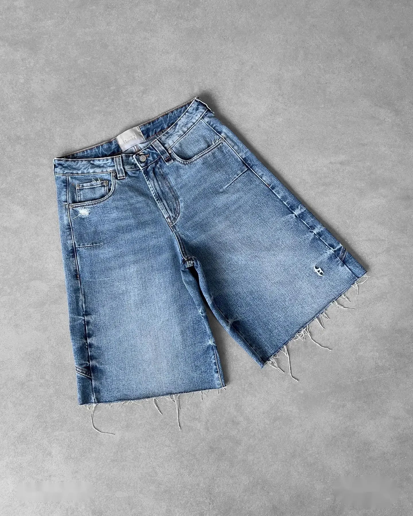 Y2k Black Punk Wash Baggy Jorts