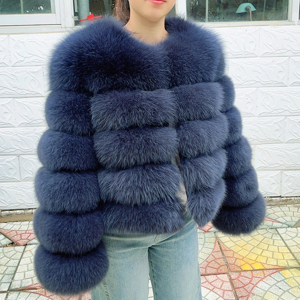 QUEENTINA Fox Cropped Fur Coat