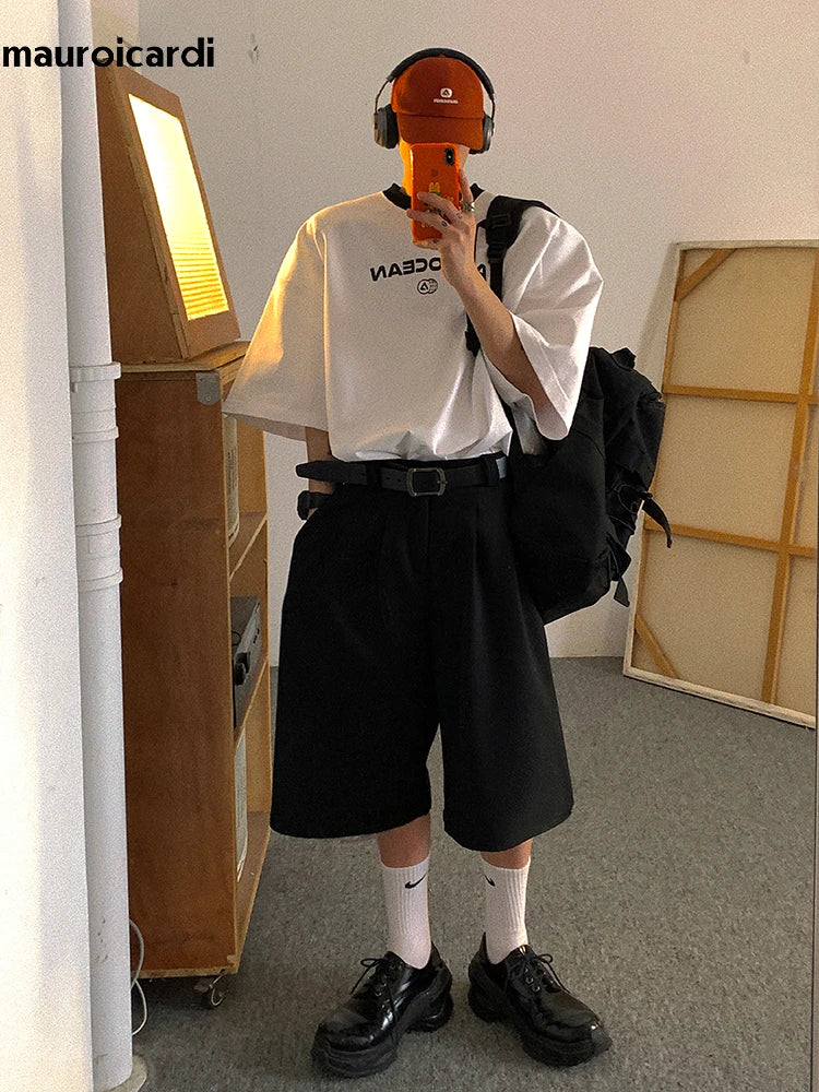 Mauroicardi Casual Black Pleated Shorts