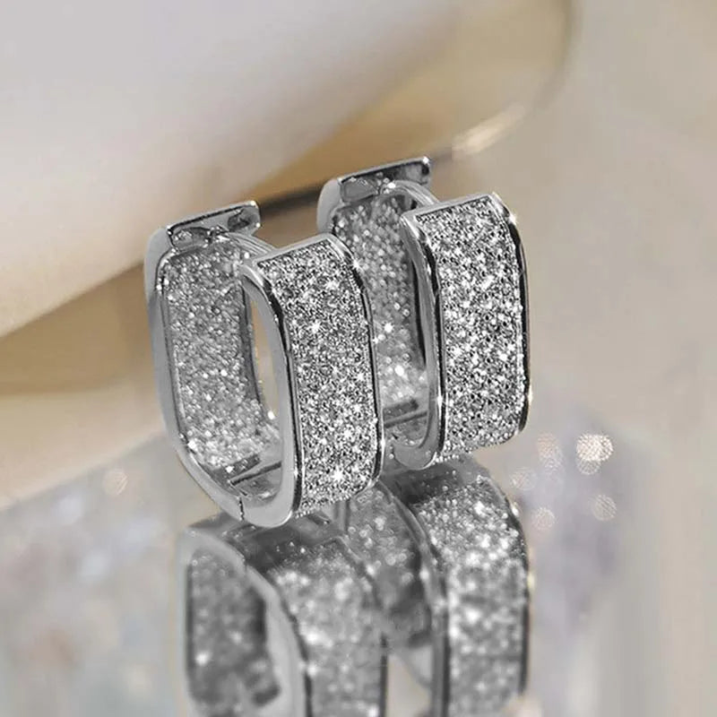 Stainless Steel Gold Square Hoop Earrings