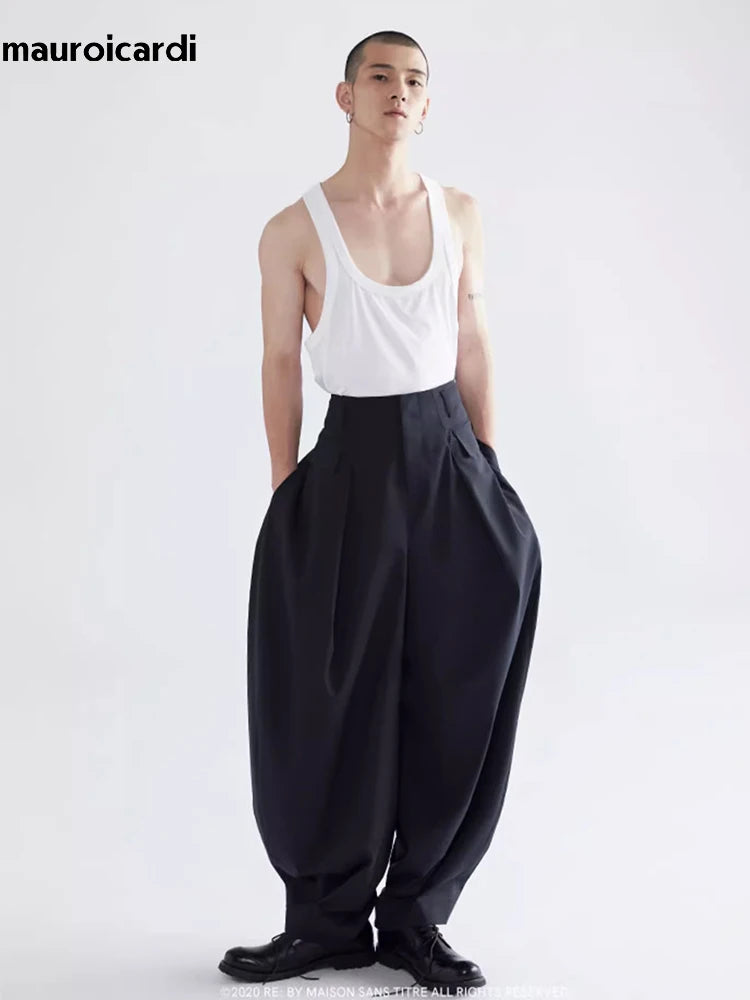 Mauroicardi Black Lantern Baggy Pants