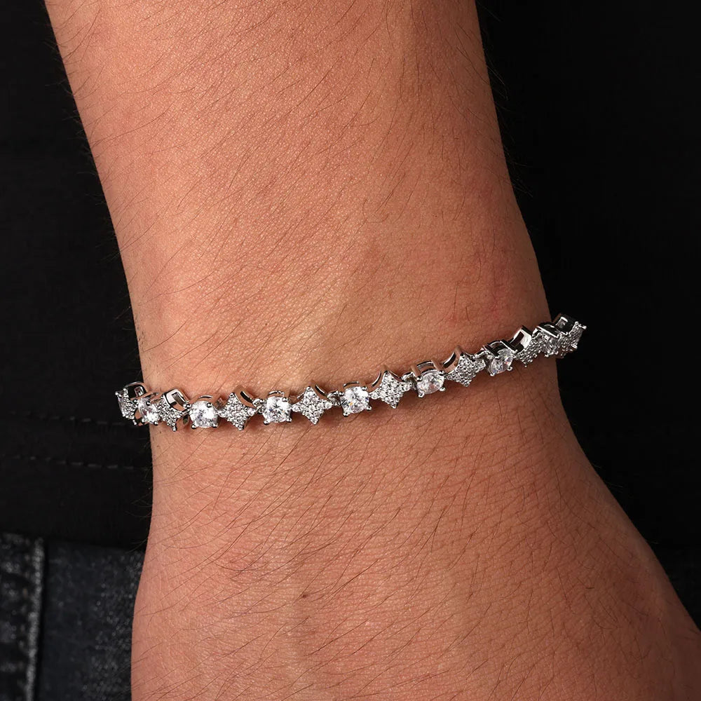 Cubic Zirconia Cross Tennis Bracelet