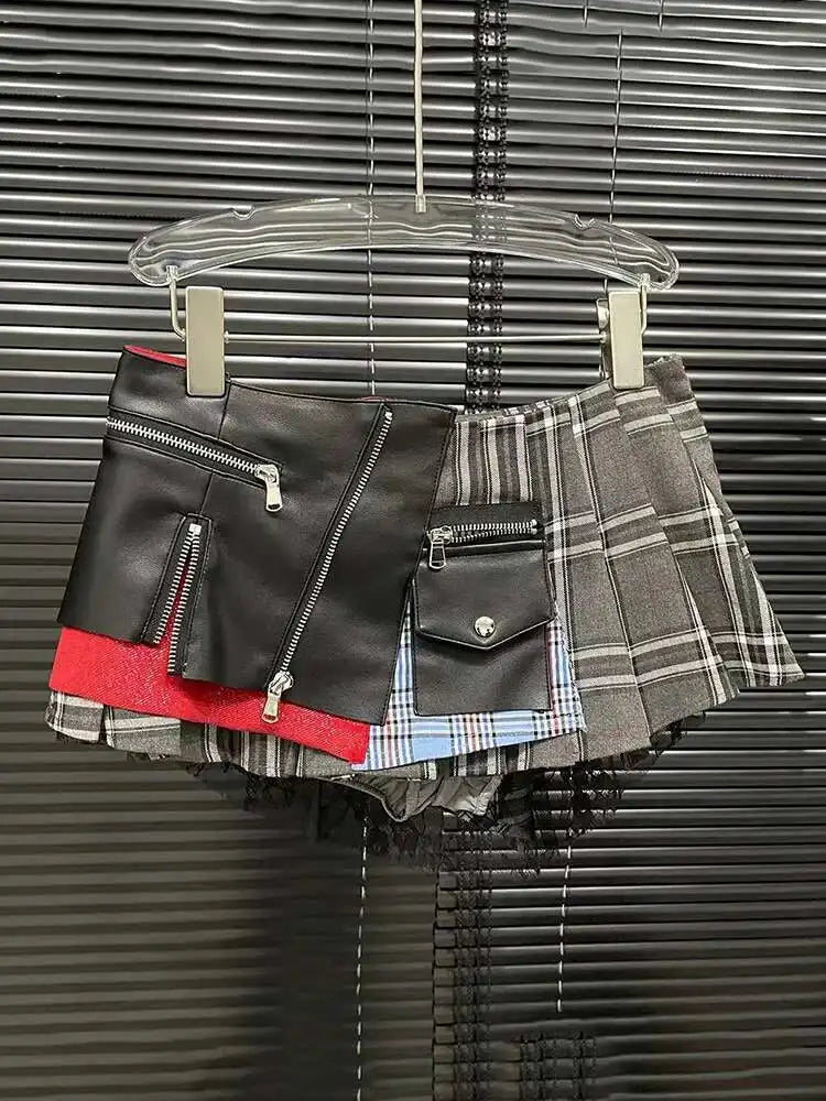 DEAT Patchwork Mini Skirt