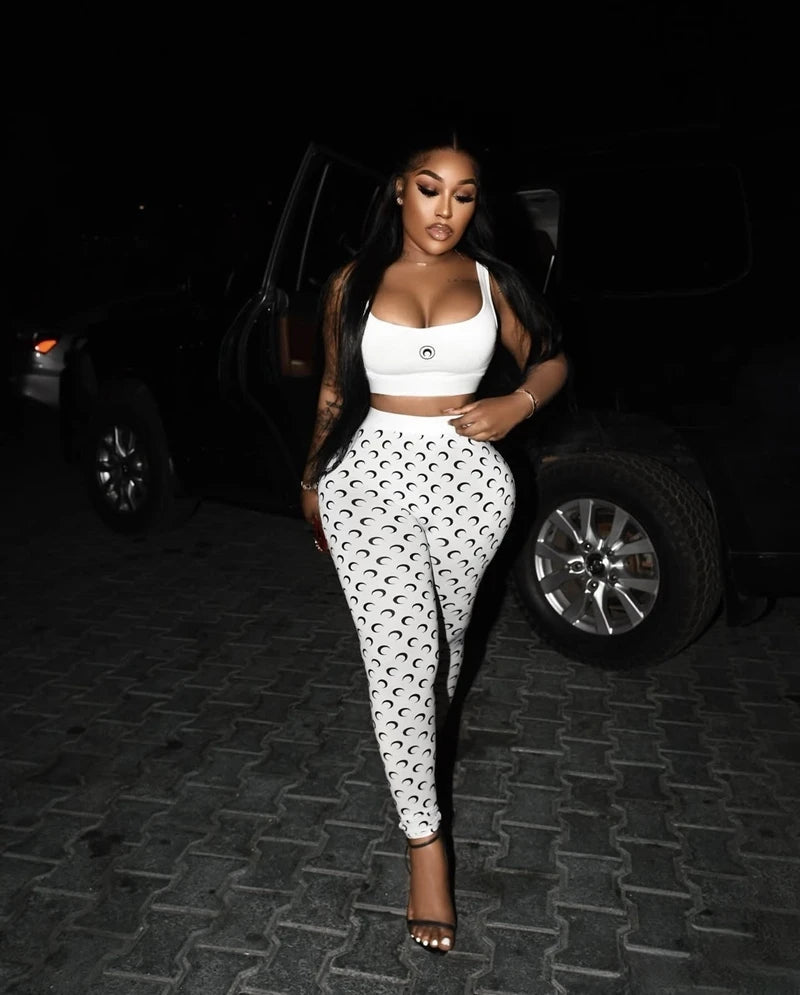 STYLISH LADY Moon Printed 2 Piece Set