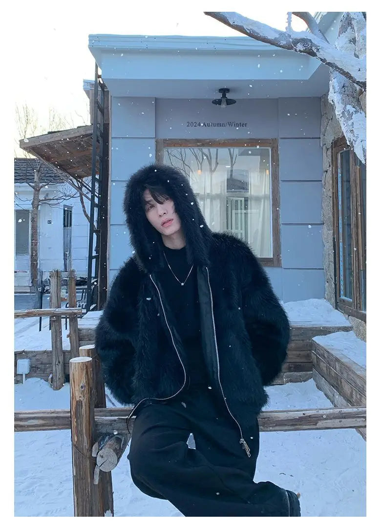 Leopard Print Faux Fur Jacket