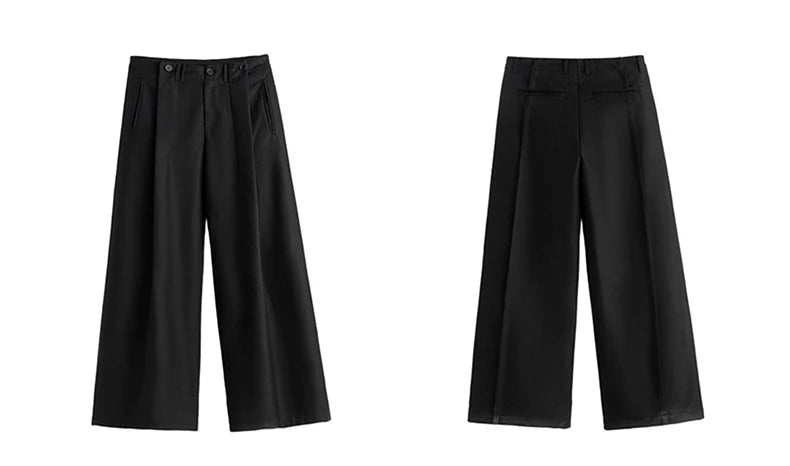 Mauroicardi Casual Baggy Pleated Wide Leg Pants