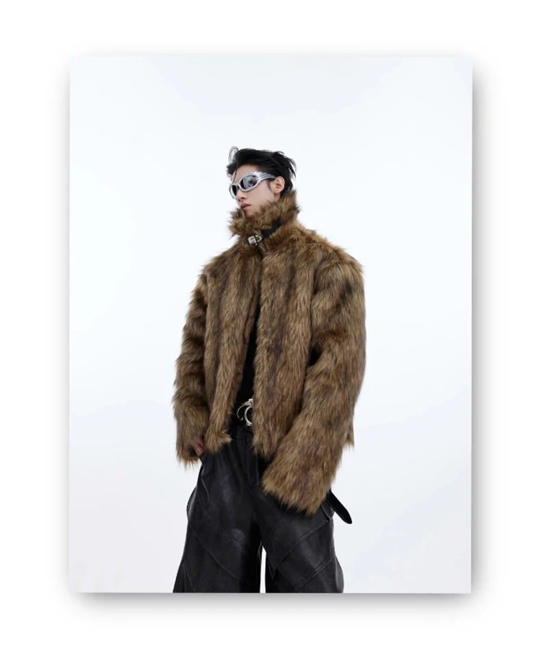 Mauroicardi Winter Short Hairy Soft Faux Fur Coat