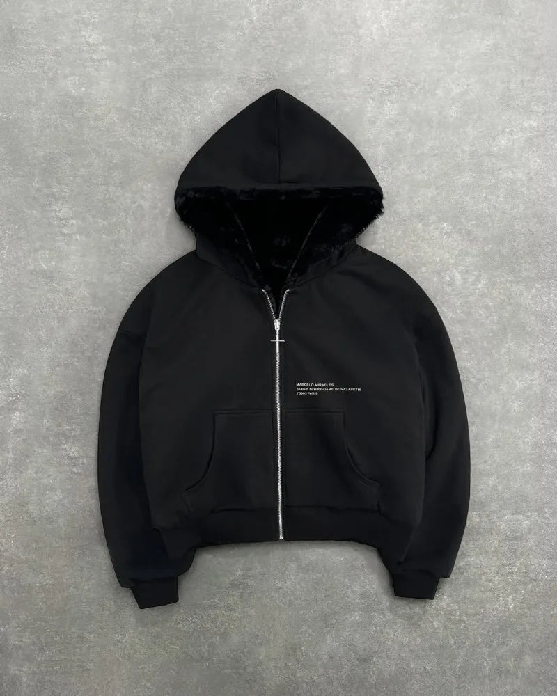Y2K  Simple Personality Design Double-Sided Zipper Hoodie