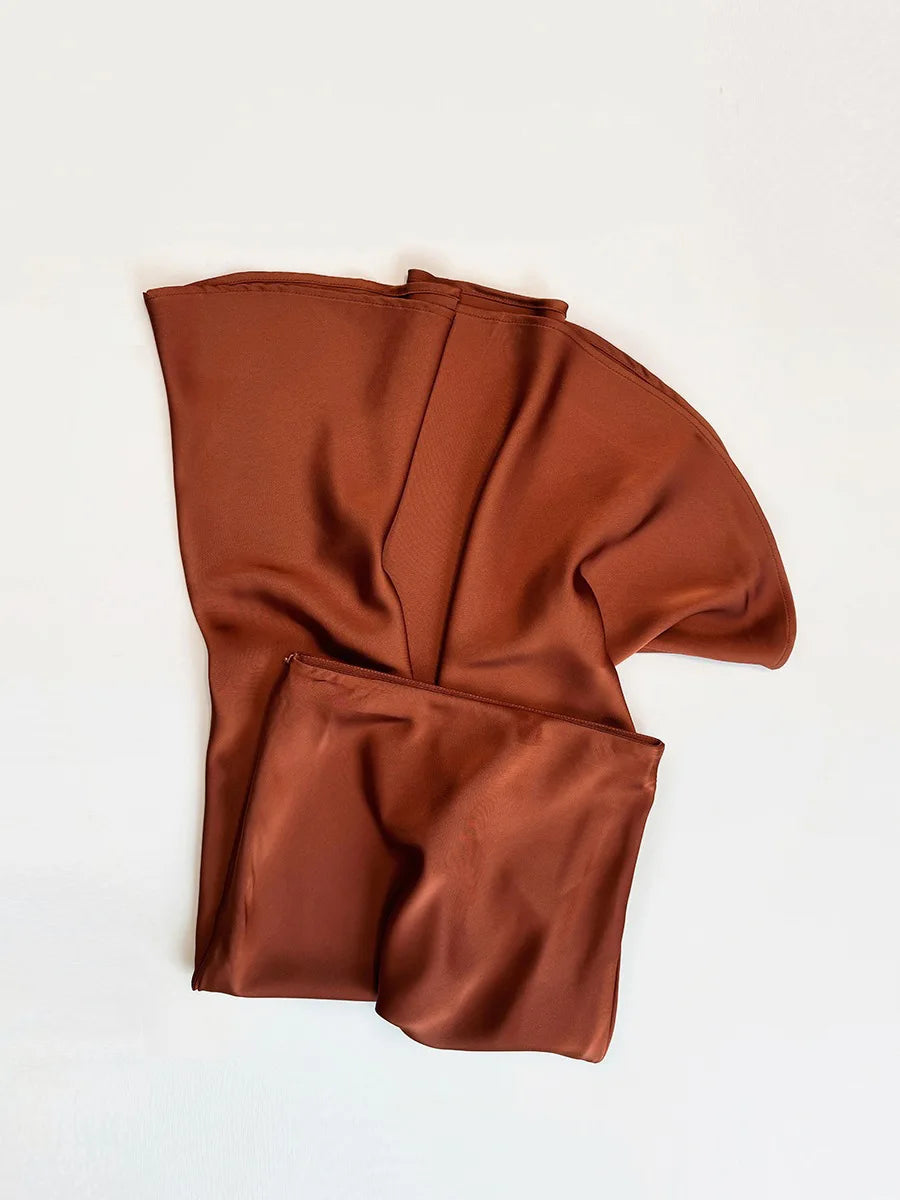 French Style Chic High-Waisted Satin Skirt