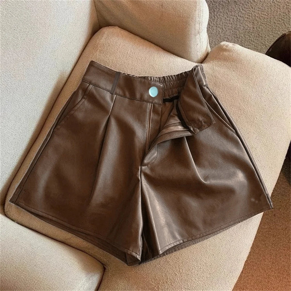 Retro PU Shorts