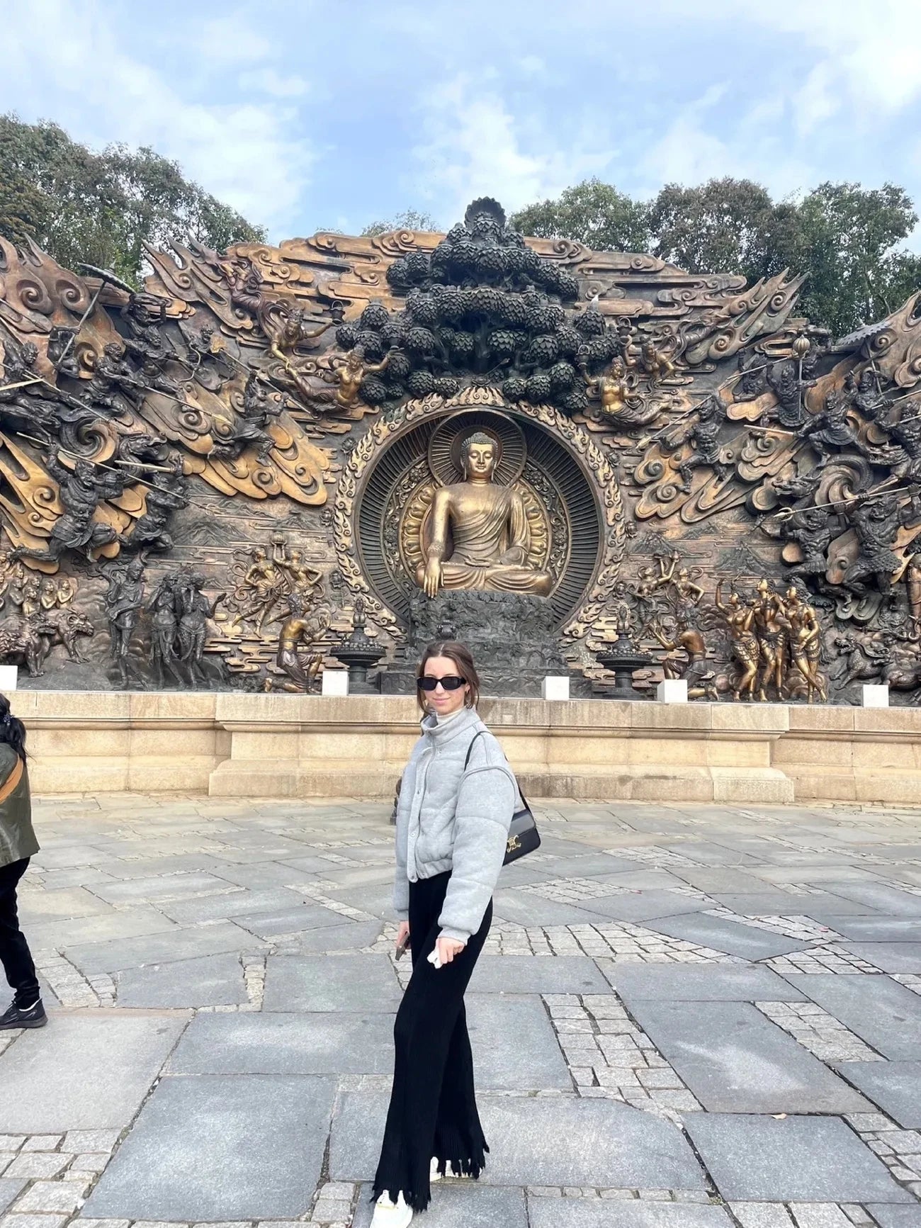 Korean Style Gray Cotton Puffer Coat