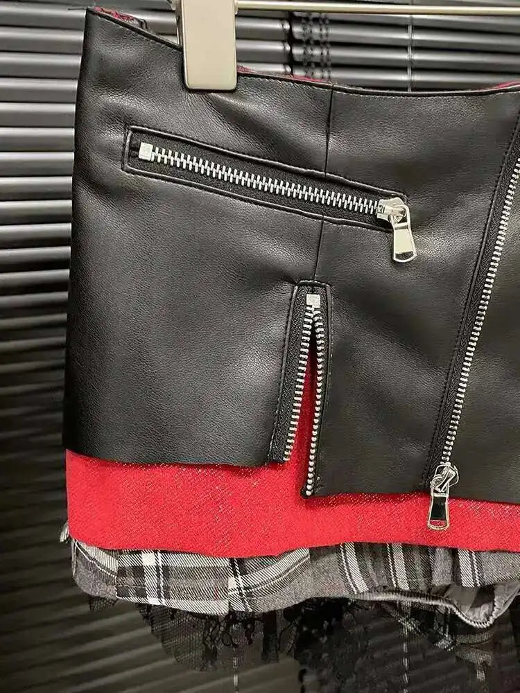 DEAT Patchwork Mini Skirt