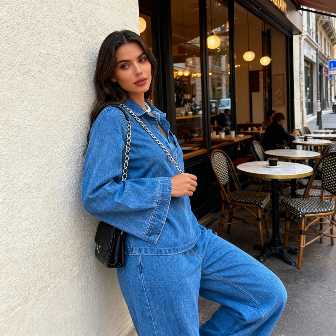 Denim Pant Set