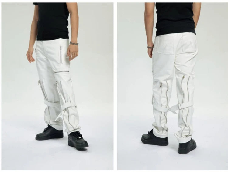 Mauroicardi Spring Black Pu Leather Pants