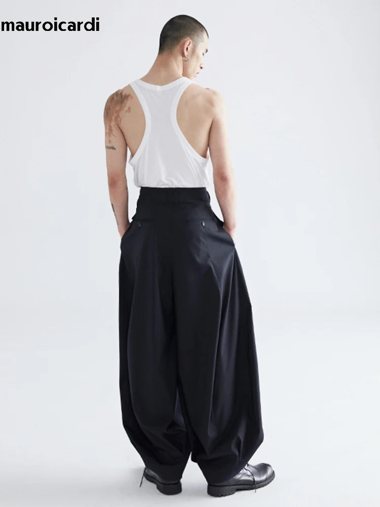 Mauroicardi Black Lantern Baggy Pants