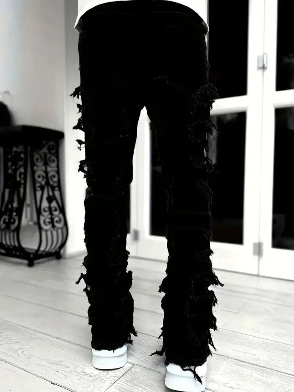 Stacked Spliced Slim Jeans