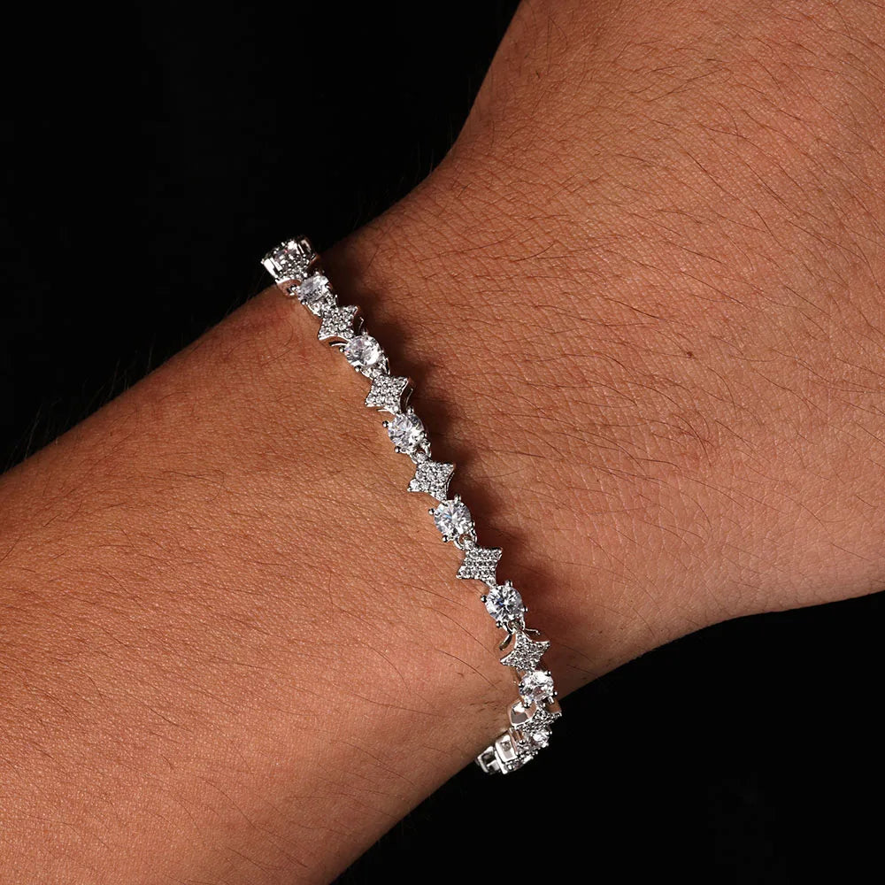 Cubic Zirconia Cross Tennis Bracelet