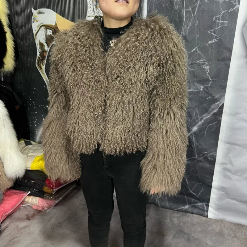 New Style Genuine Mongolian Tanned Sheepskin Coat