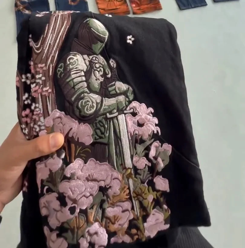 Retro Cherry Blossom Black Knight Jean