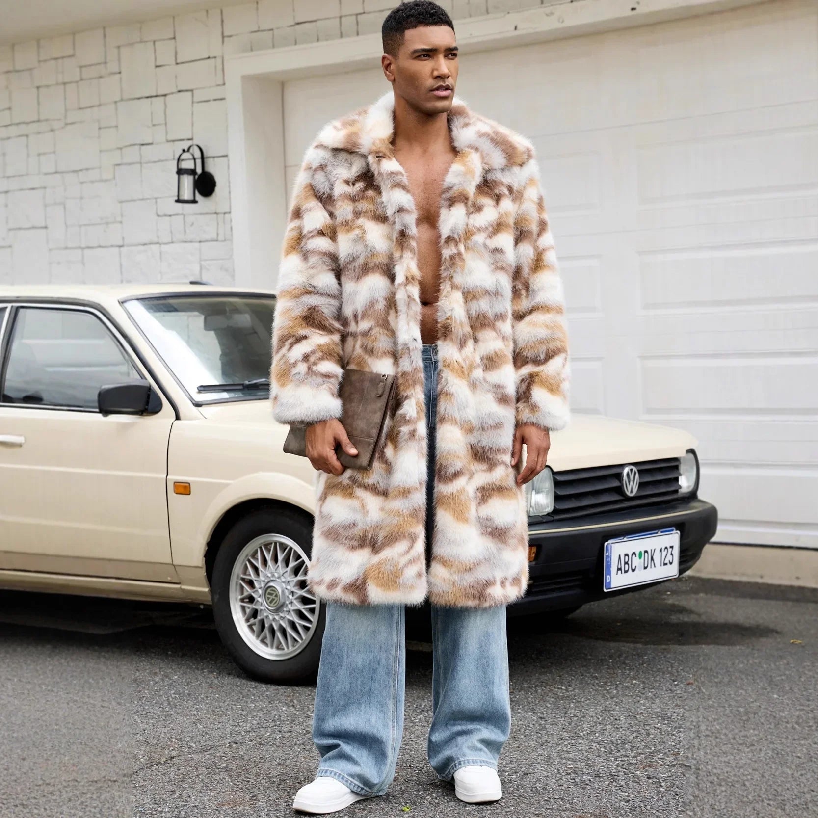 Winter Turn-down Collar Loose Faux Fur Coats