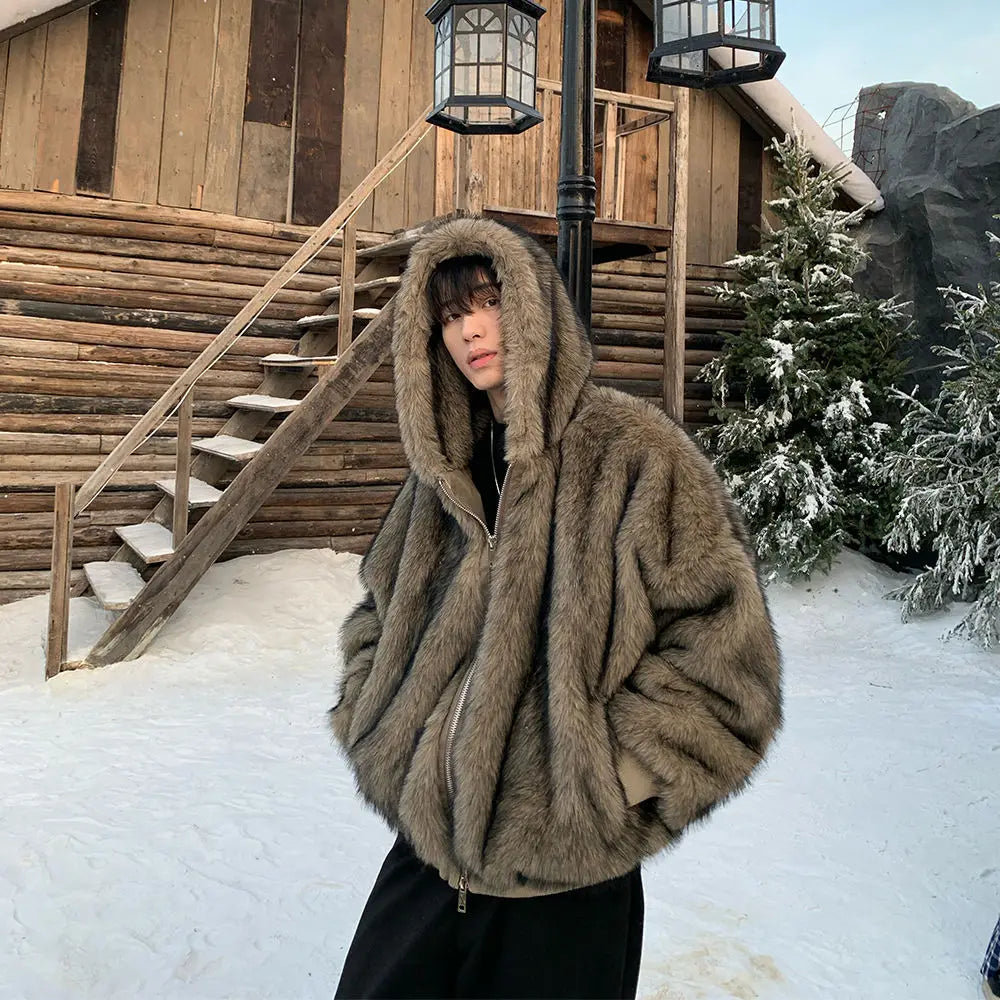 Leopard Print Faux Fur Jacket