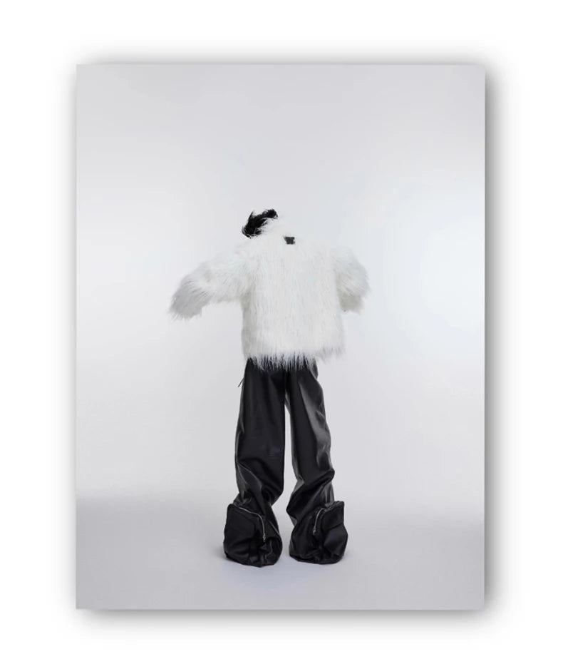 Mauroicardi Winter Shaggy Faux Mongolian Fur Coat