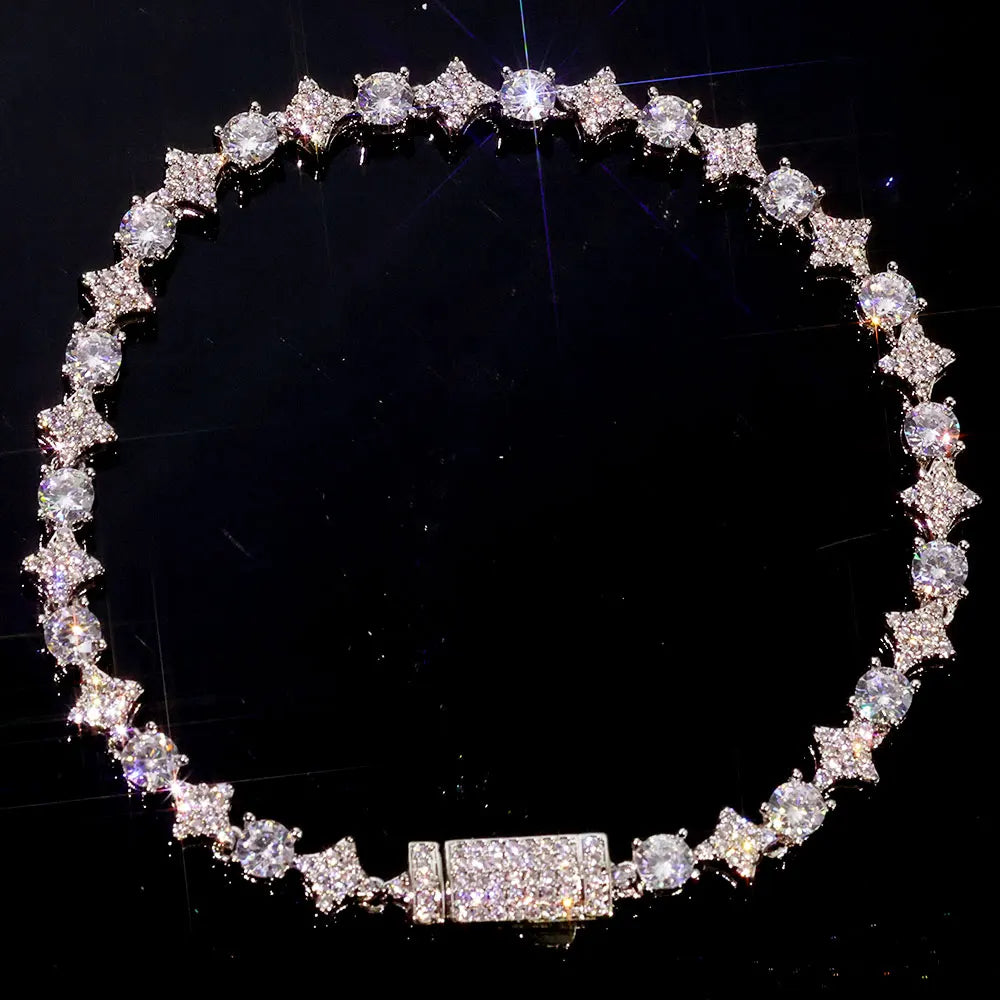 Cubic Zirconia Cross Tennis Bracelet